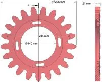 Ролик металлический (21 зуб шаг 40 mm) (73) 200,065