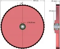 Ролик металло-резиновый (зубчатый) (47) 200.29538 / 200.29539